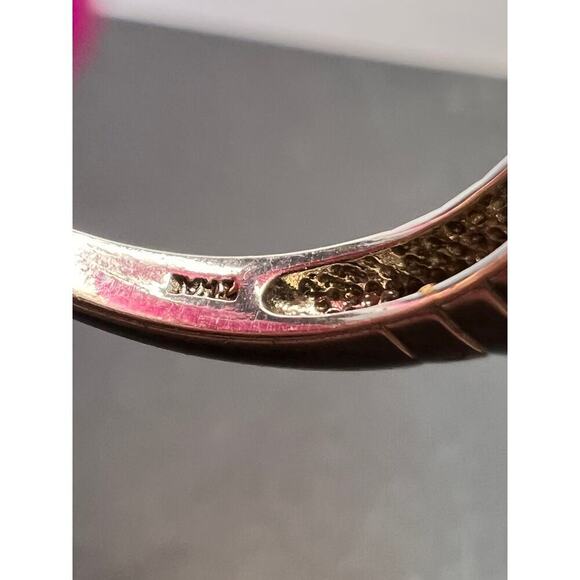 5 stone blue CZ rhodium over Sterling silver ring size 9 - Picture 7 of 11